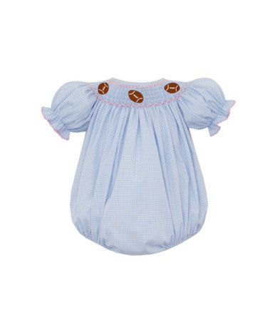 Football Blue Gingham Bishop Bubble