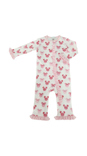 Pink Mouse Ears Footless Romper